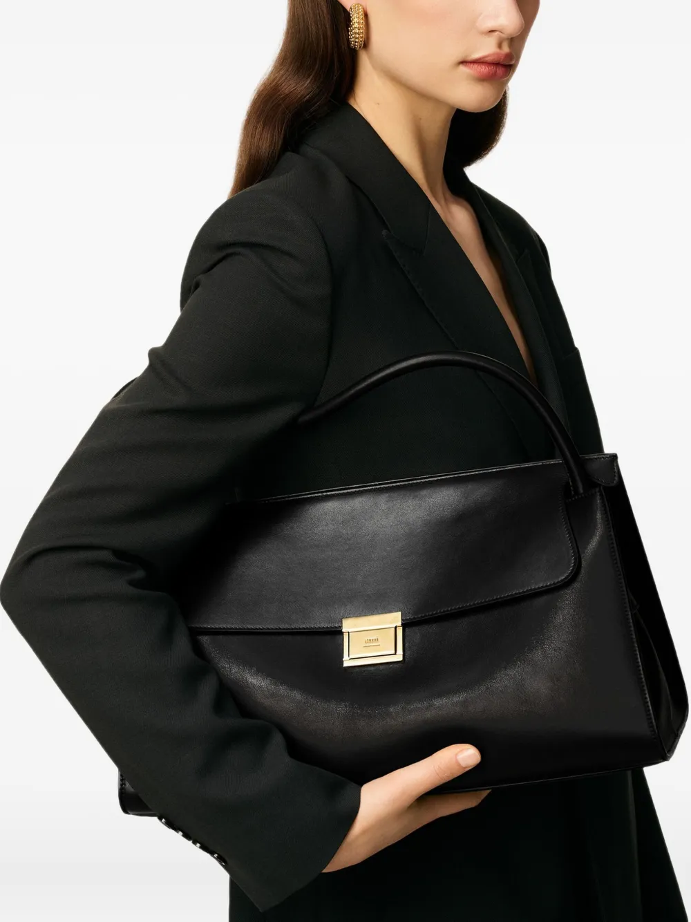 AMI Paris Mimi leren schoudertas Zwart