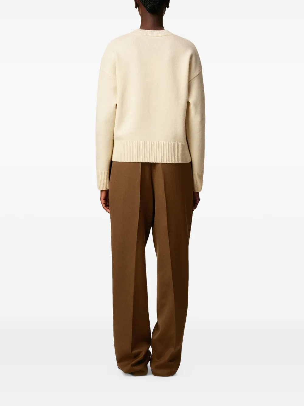 AMI Paris Ami de Coeur trui met V-hals Beige