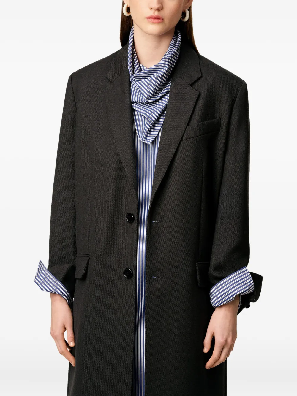 Ami Alexandre Mattiussi Single-breasted Wool Coat In Gray