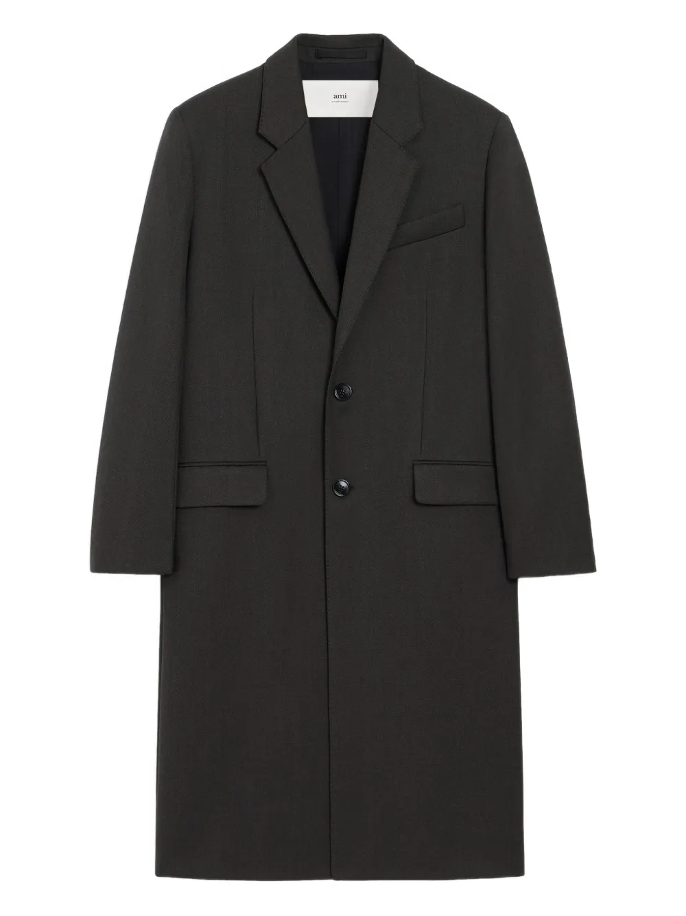 Ami Alexandre Mattiussi Single-breasted Wool Coat In Gray
