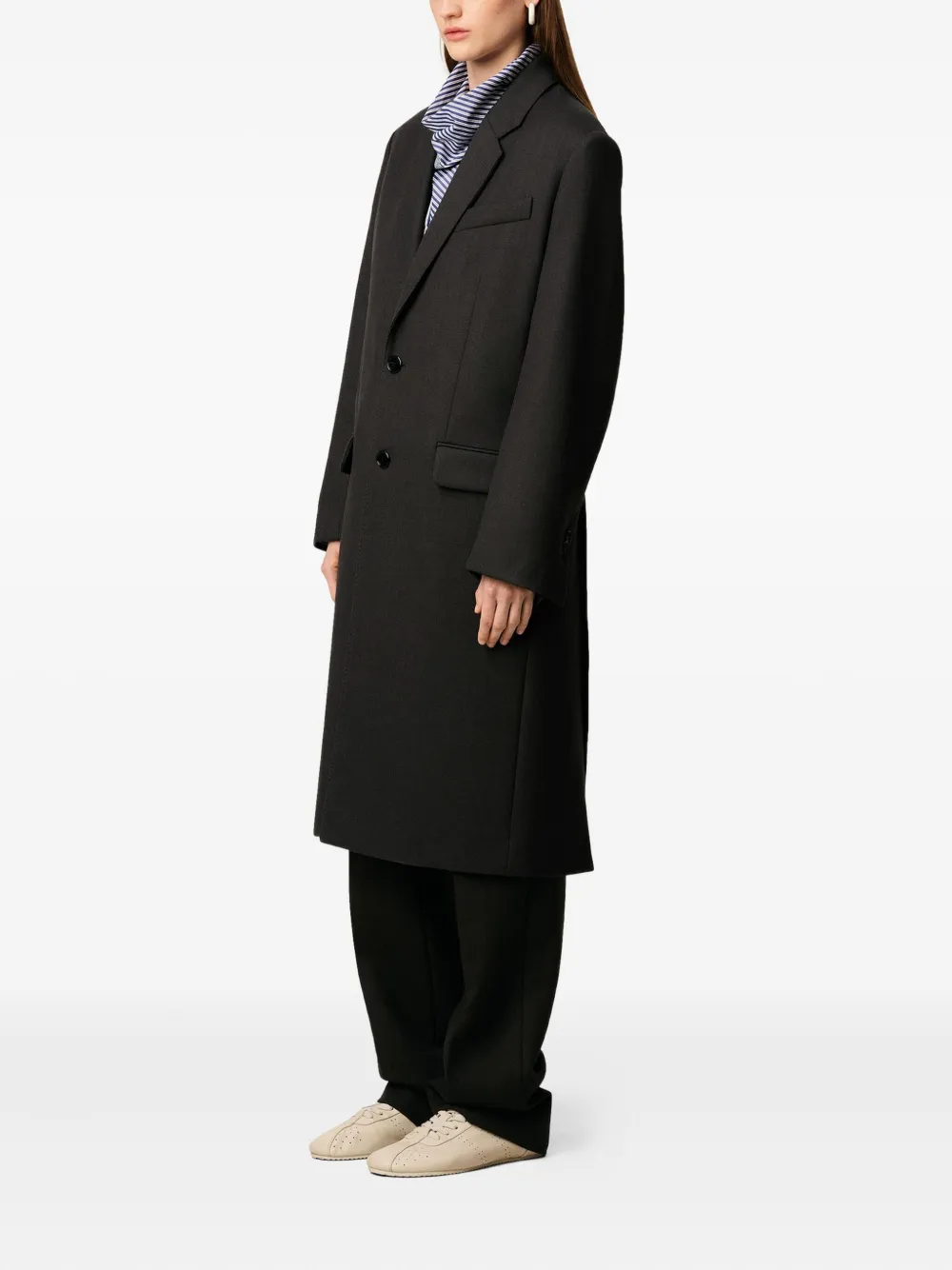 Ami Alexandre Mattiussi Single-breasted Wool Coat In Gray
