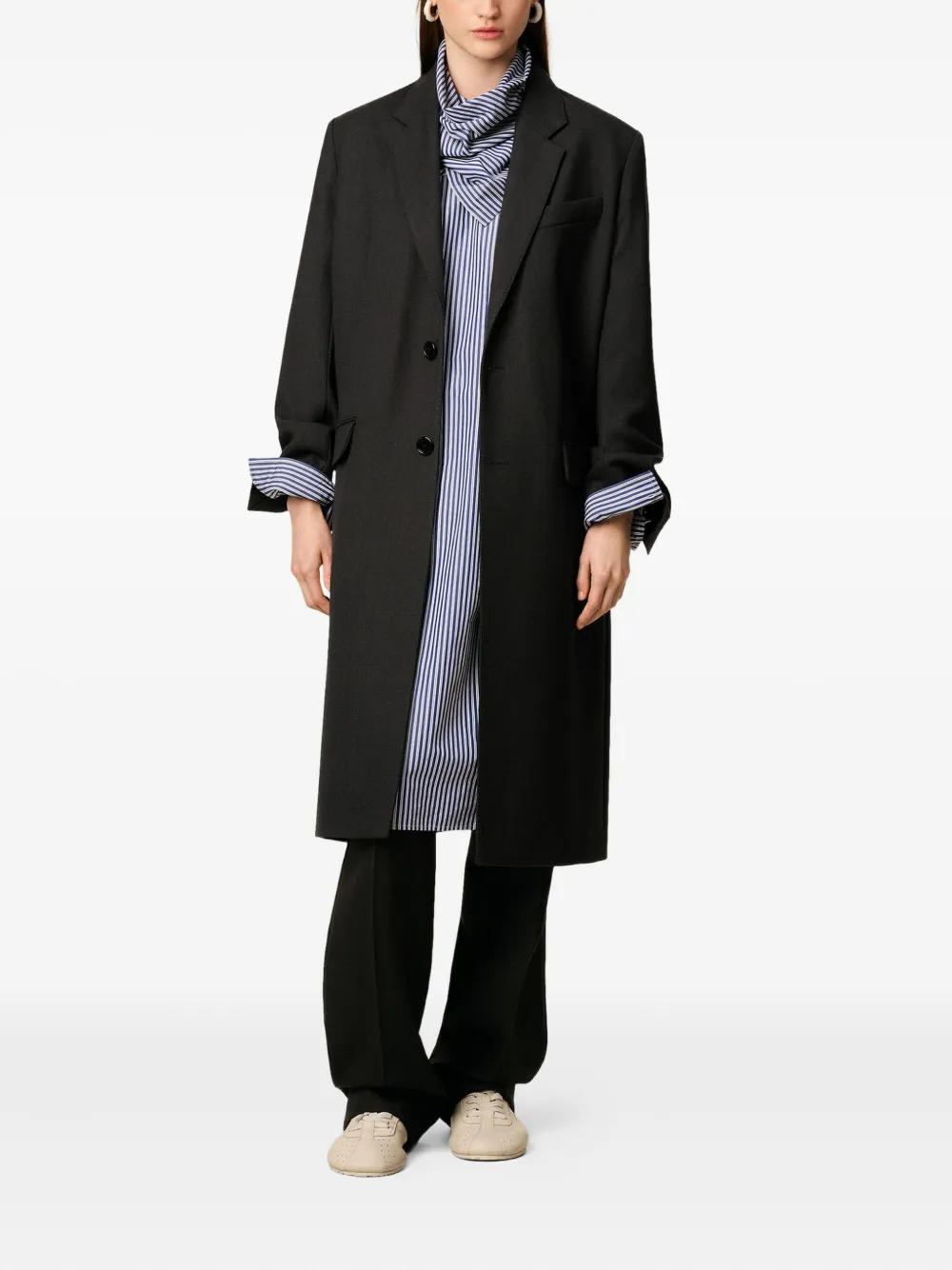 Ami Alexandre Mattiussi Single-breasted Wool Coat In Gray