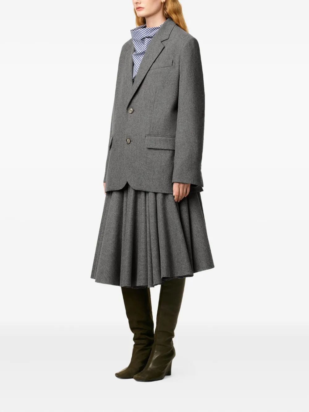 AMI Paris Flanellen blazer Grijs