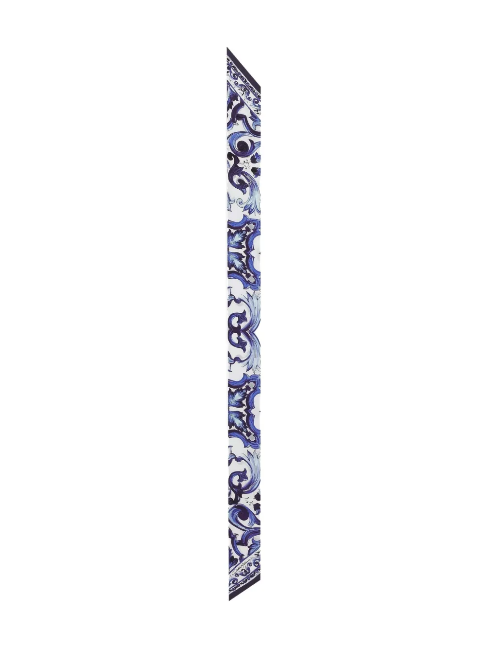 Dolce & Gabbana Majolica Bandeau Silk Twill Scarf In White