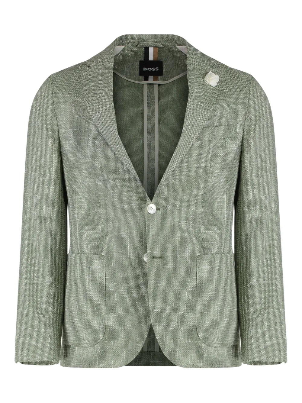 BOSS single-breasted blazer Groen