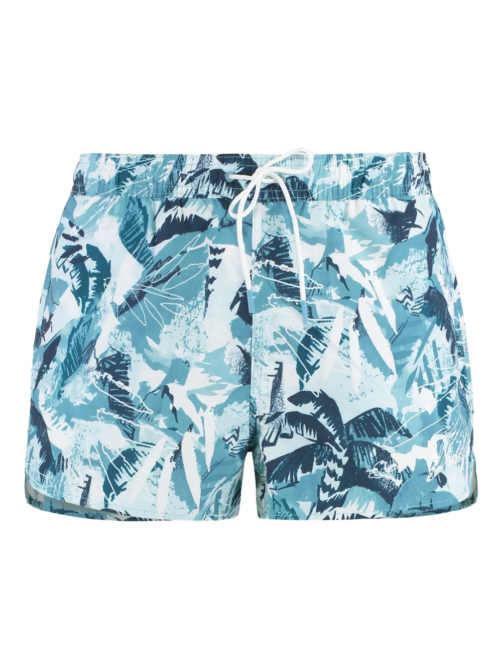 BOSS Zwembroek met tropische print Blauw