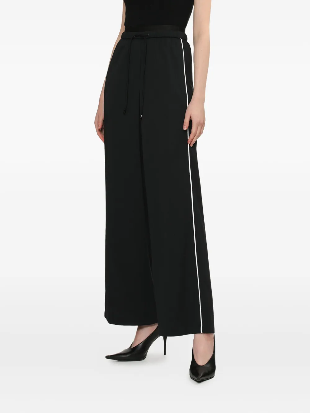 Juun.J side-stripe drawstring sweatpants Zwart