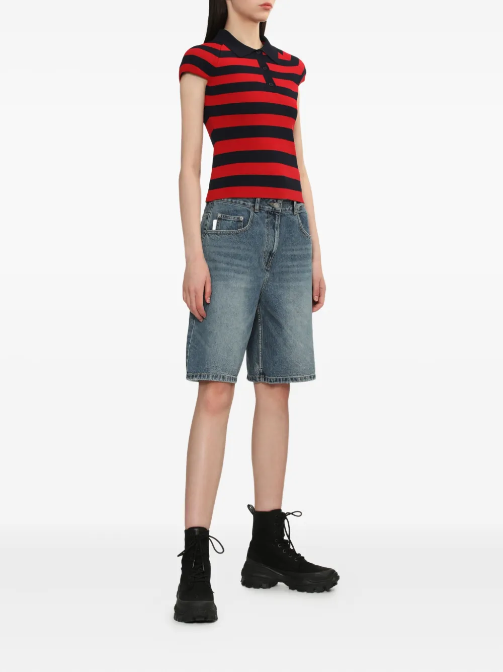 Juun.J drawstring denim shorts | Knee-Length Shorts | Image 2