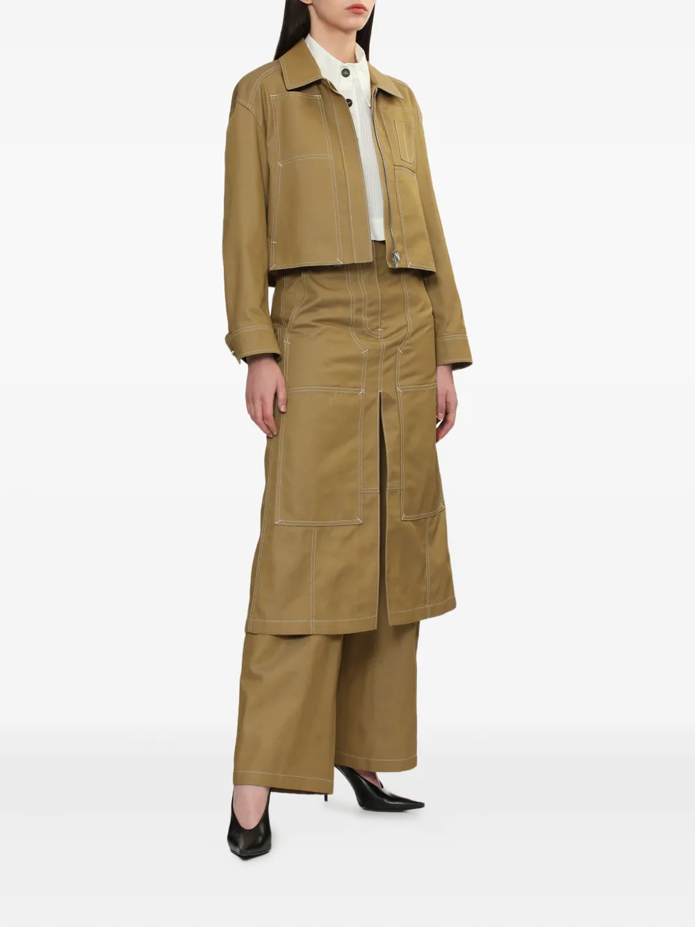 Juun.J contrast-stitch cropped jacket | Cropped Jackets | Image 2