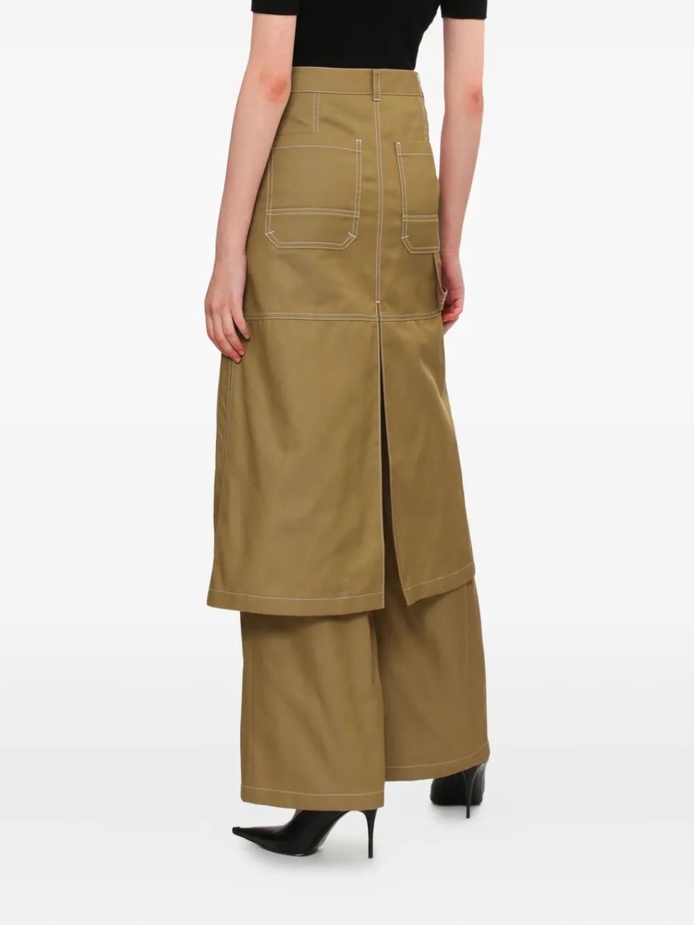 Juun.J Gelaagde broek met zak Bruin
