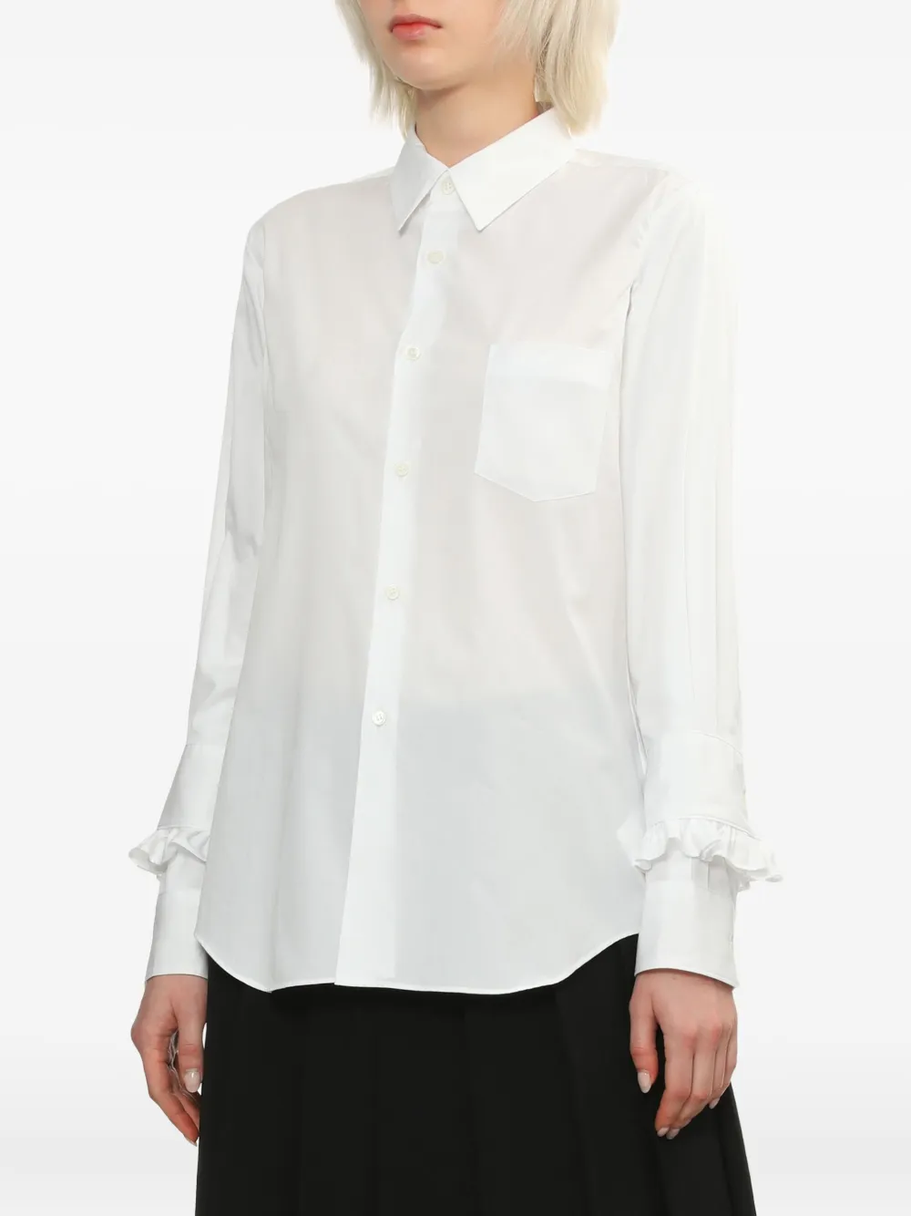 Comme Des Garçons Comme Des Garçons Blouse met borstzak en ruches Wit