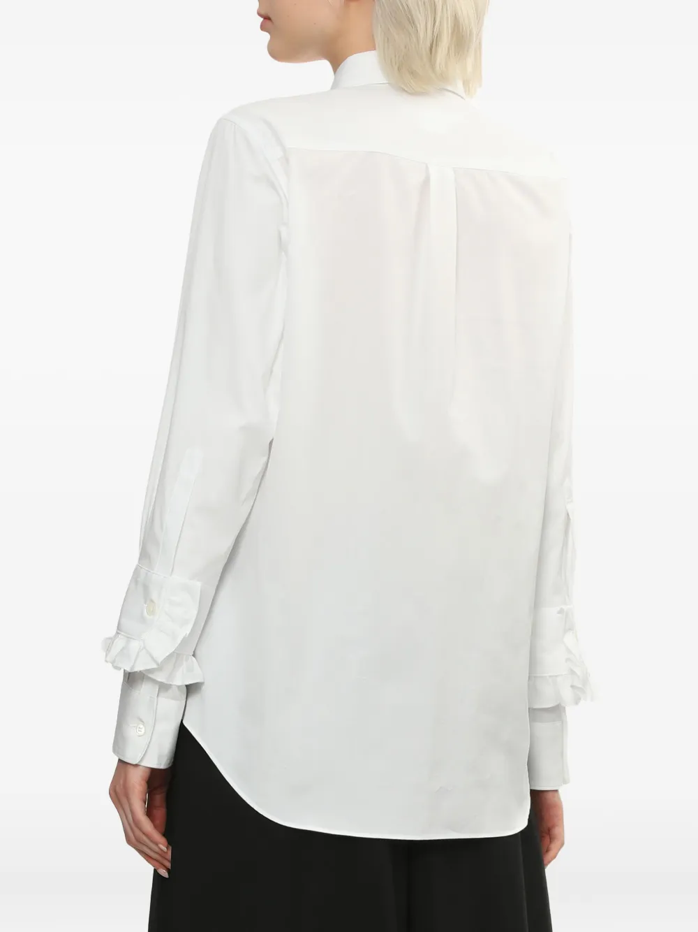 Comme Des Garçons Comme Des Garçons Blouse met borstzak en ruches Wit