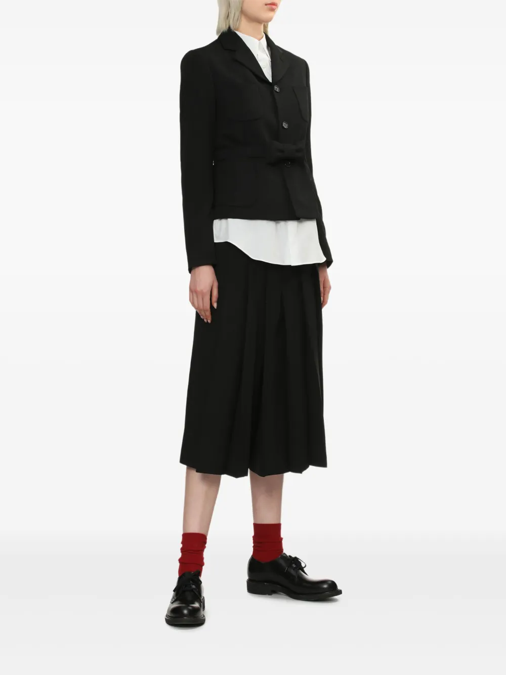 Comme Des Garçons Comme Des Garçons Blouse met borstzak en ruches Wit