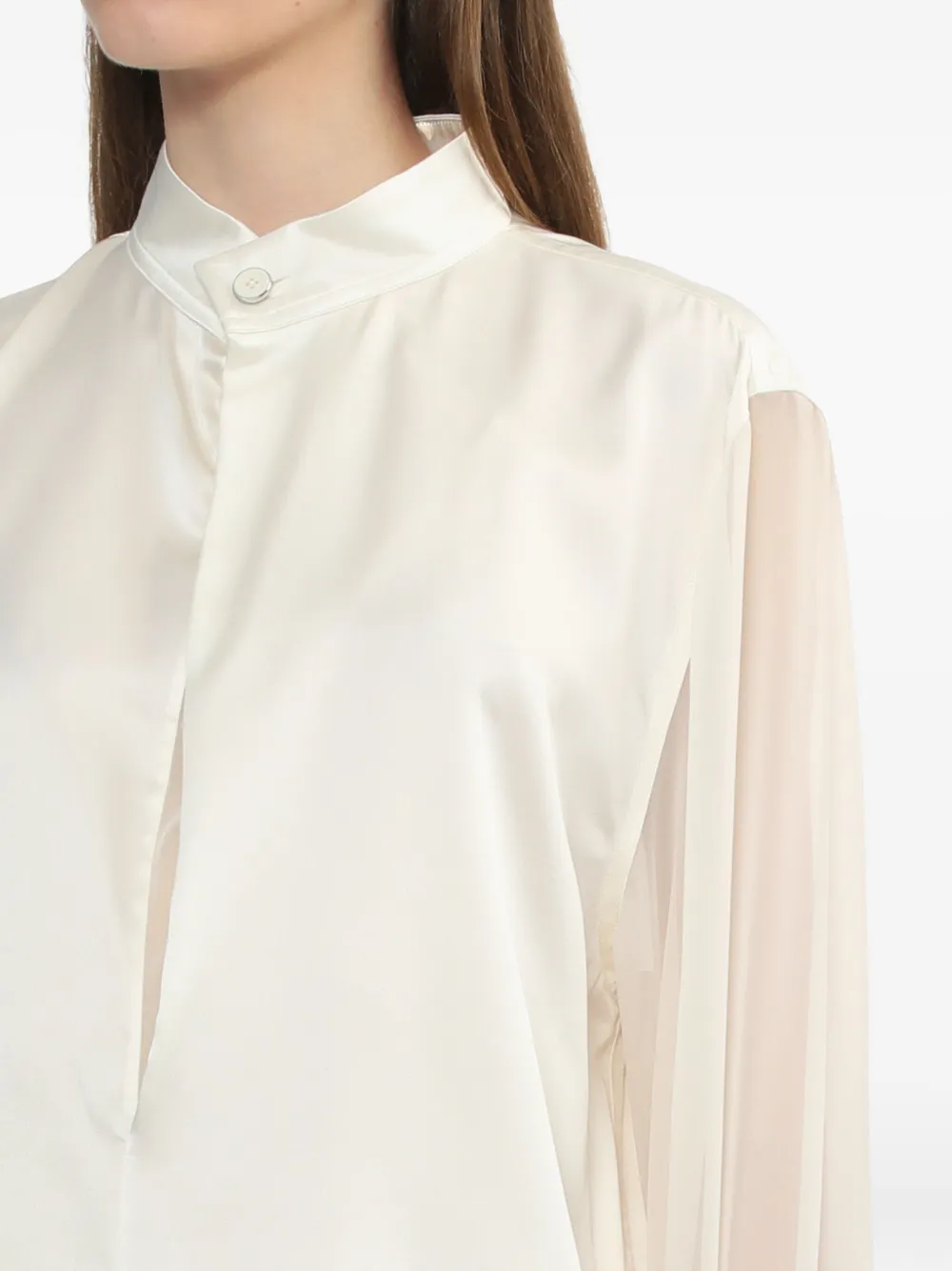 Helmut Lang Blouse met zijden vlakken Beige