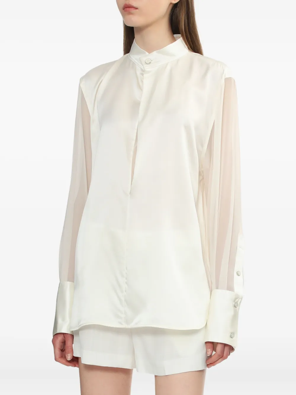 Helmut Lang Blouse met zijden vlakken Beige