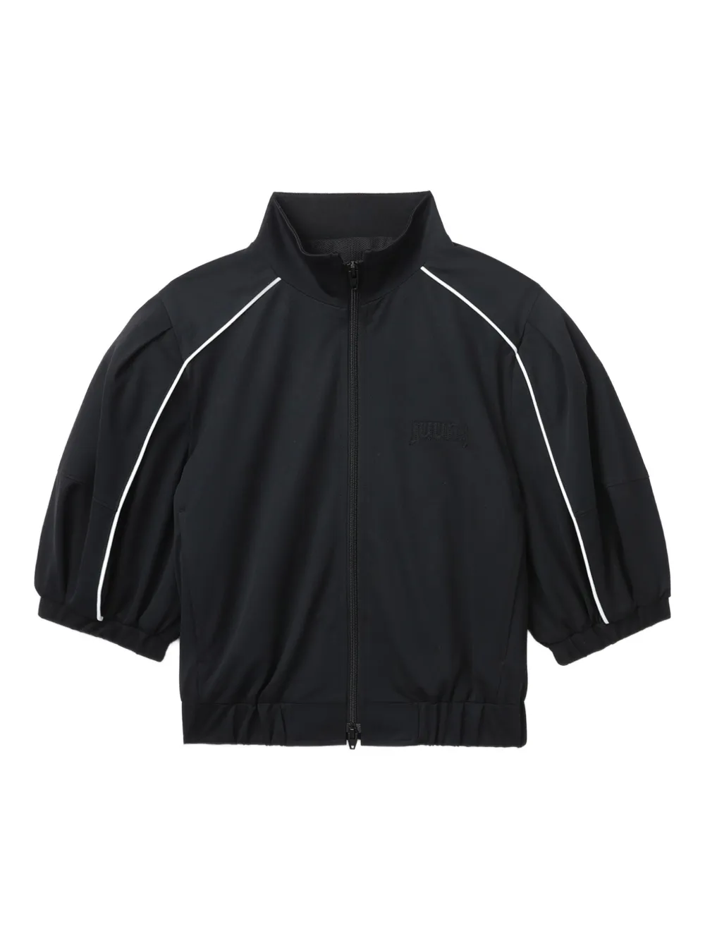 Juun.J puff-sleeve zip-up jacket Zwart
