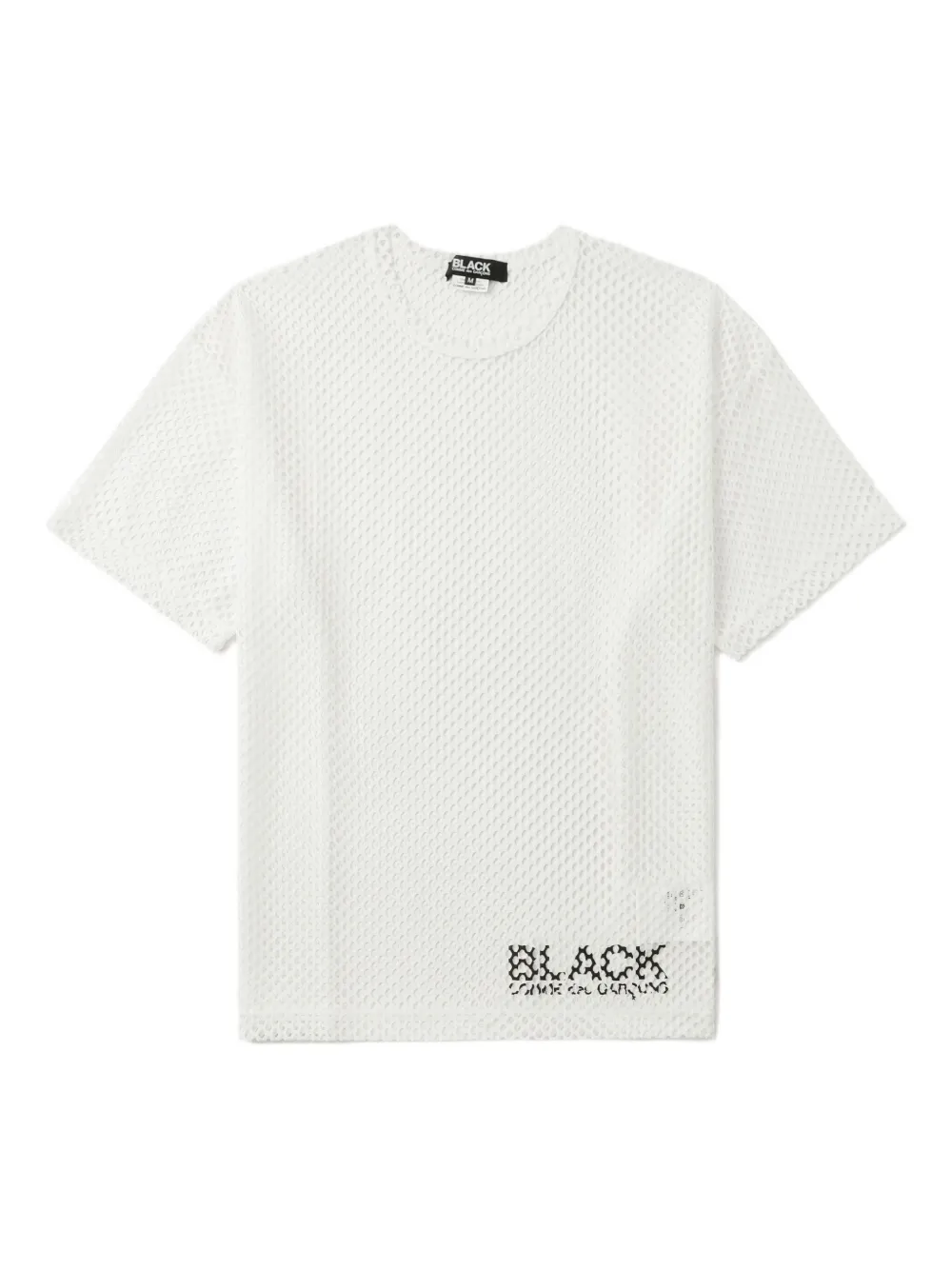 Black Comme Des Garçons T-shirt con inserti in rete - Bianco