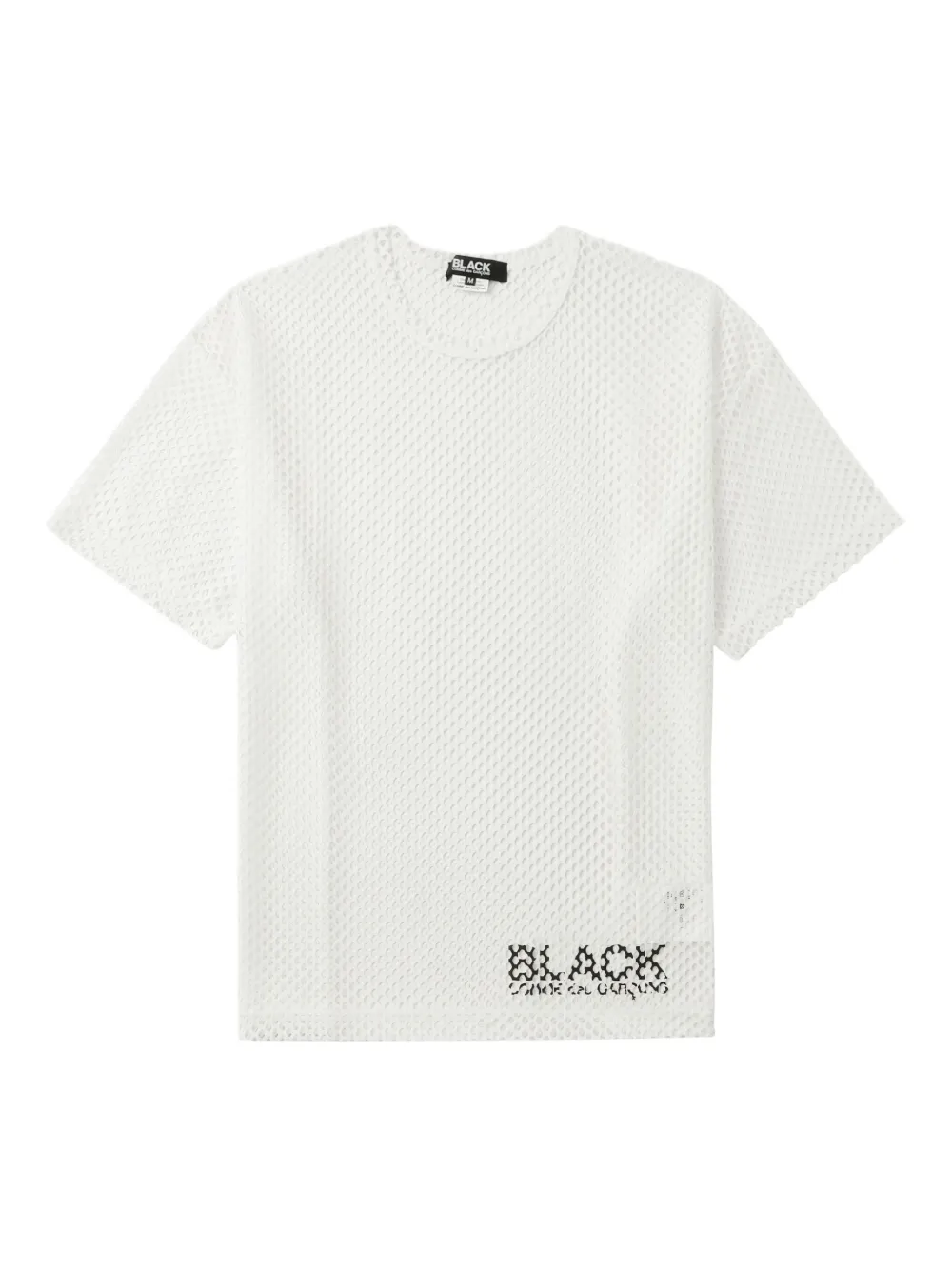 Black Comme Des Garçons Mesh-panel T-shirt In White