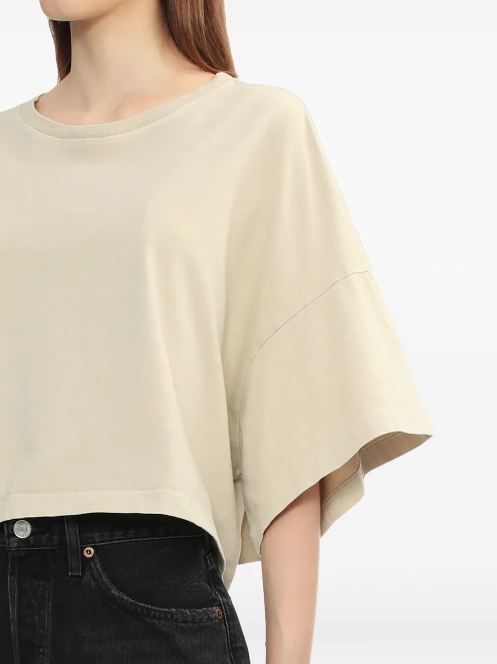 AGOLDE short-sleeve cropped T-shirt Beige