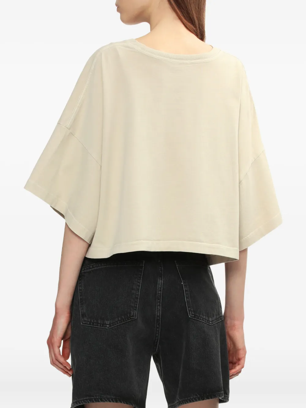 AGOLDE short-sleeve cropped T-shirt Beige