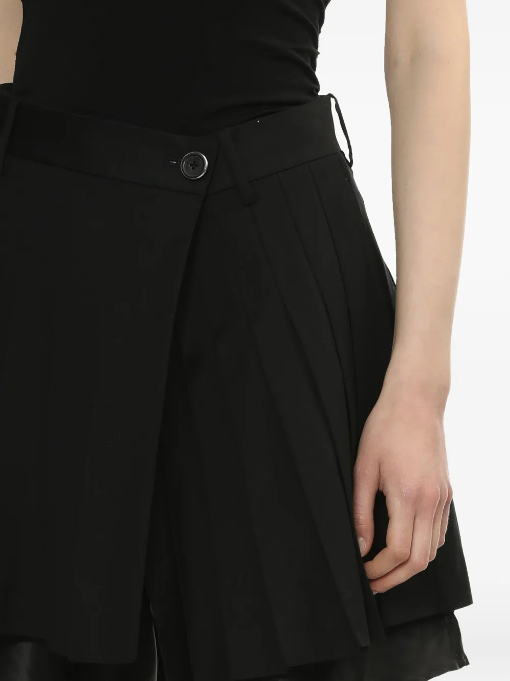Helmut Lang Geplooide wikkelrok Zwart