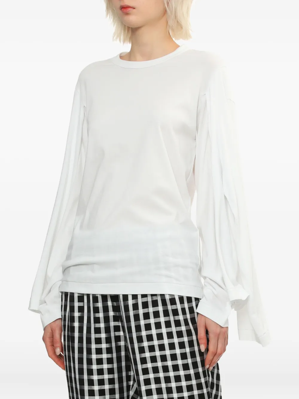 Comme Des Garçons Comme Des Garçons double-sleeve cotton top Wit