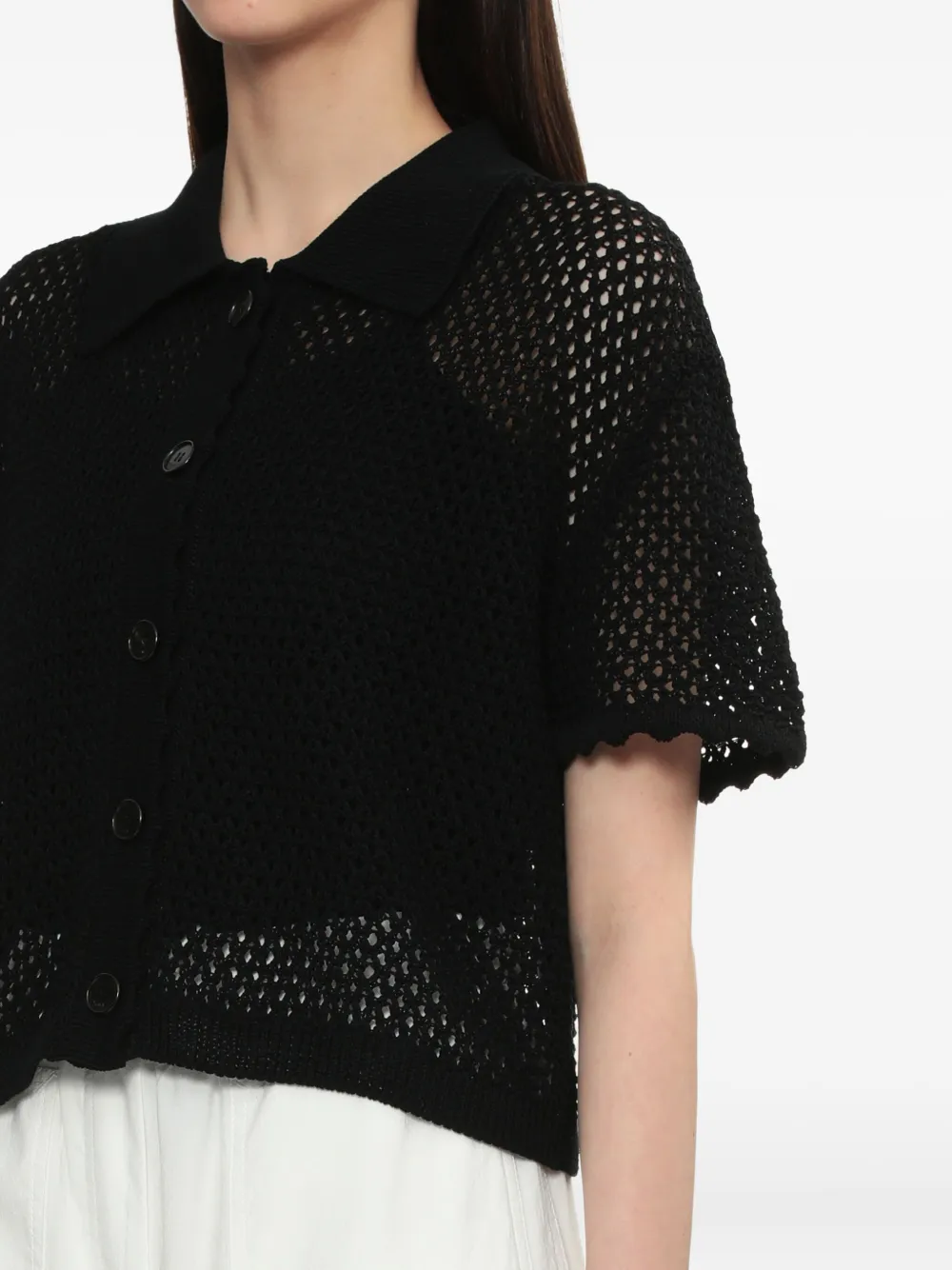 Juun.J Opengebreid vest Zwart