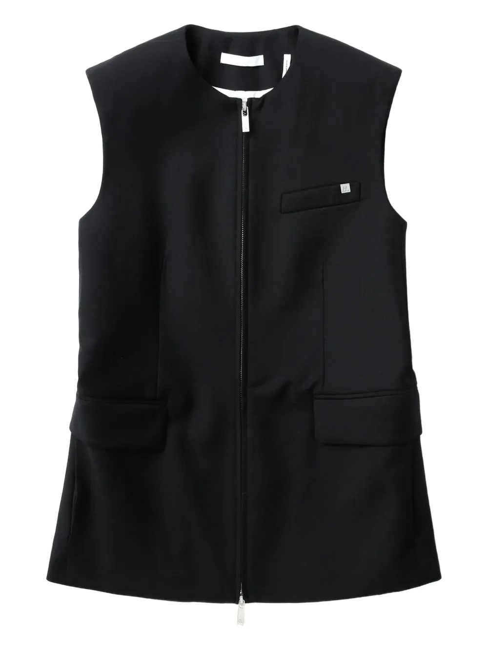 Helmut Lang zip-front flap-pockets vest | ブラック | Image 1
