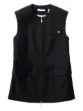 Helmut Lang zip-front flap-pockets vest - Black