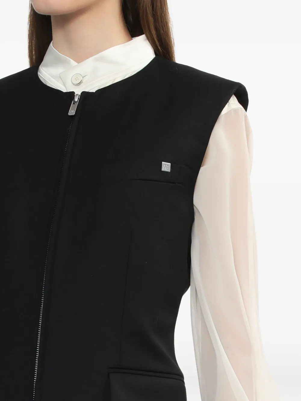 Helmut Lang Top met klepzakken en rits Zwart