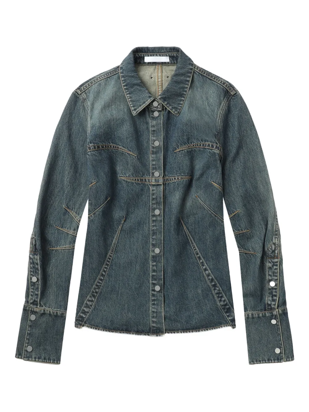 Helmut Lang denim panelled shirt Blauw