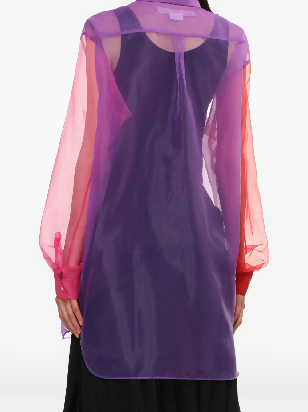 Comme Des Garçons Doorzichtige blouse met colourblocking Paars