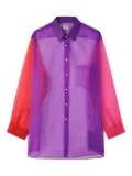 Comme Des Garçons colour-block sheer shirt - Purple