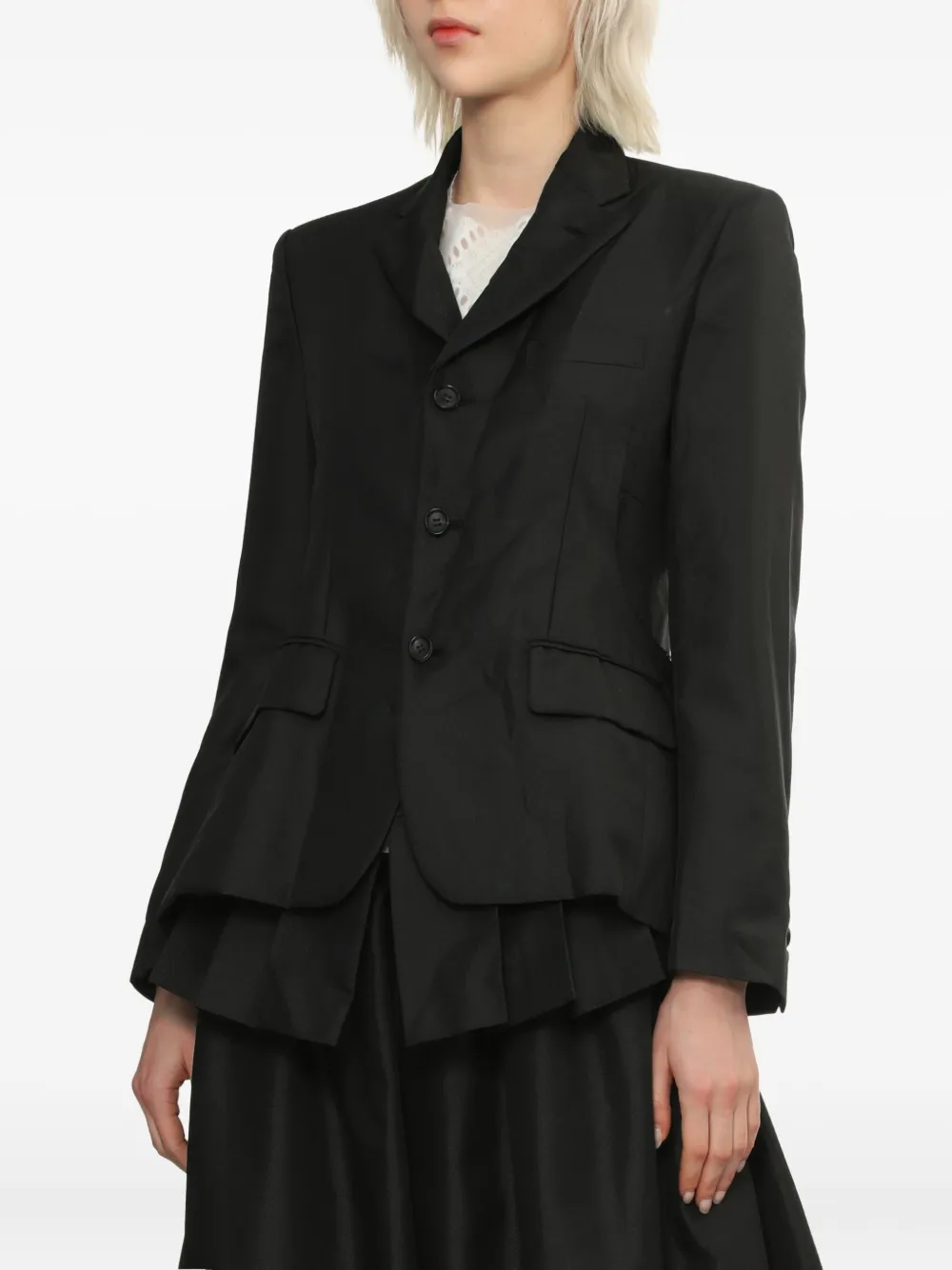 Comme Des Garçons Comme Des Garçons pleated-panel blazer Zwart