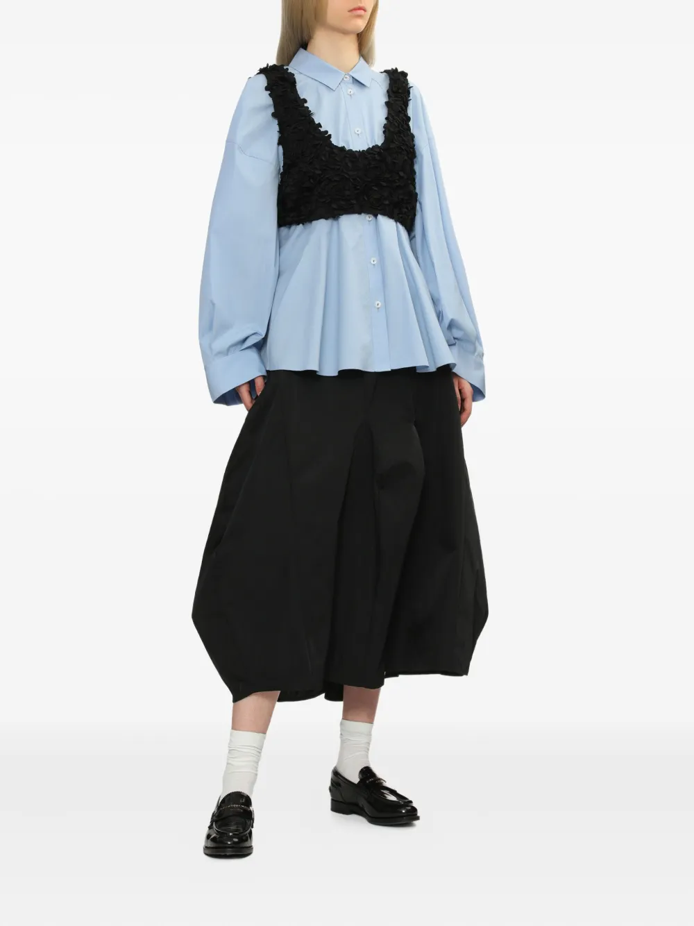 Enföld Petal-embellished Top In Black