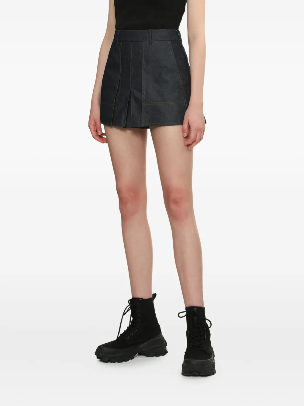 Juun.J Geplooide spijkershorts Blauw