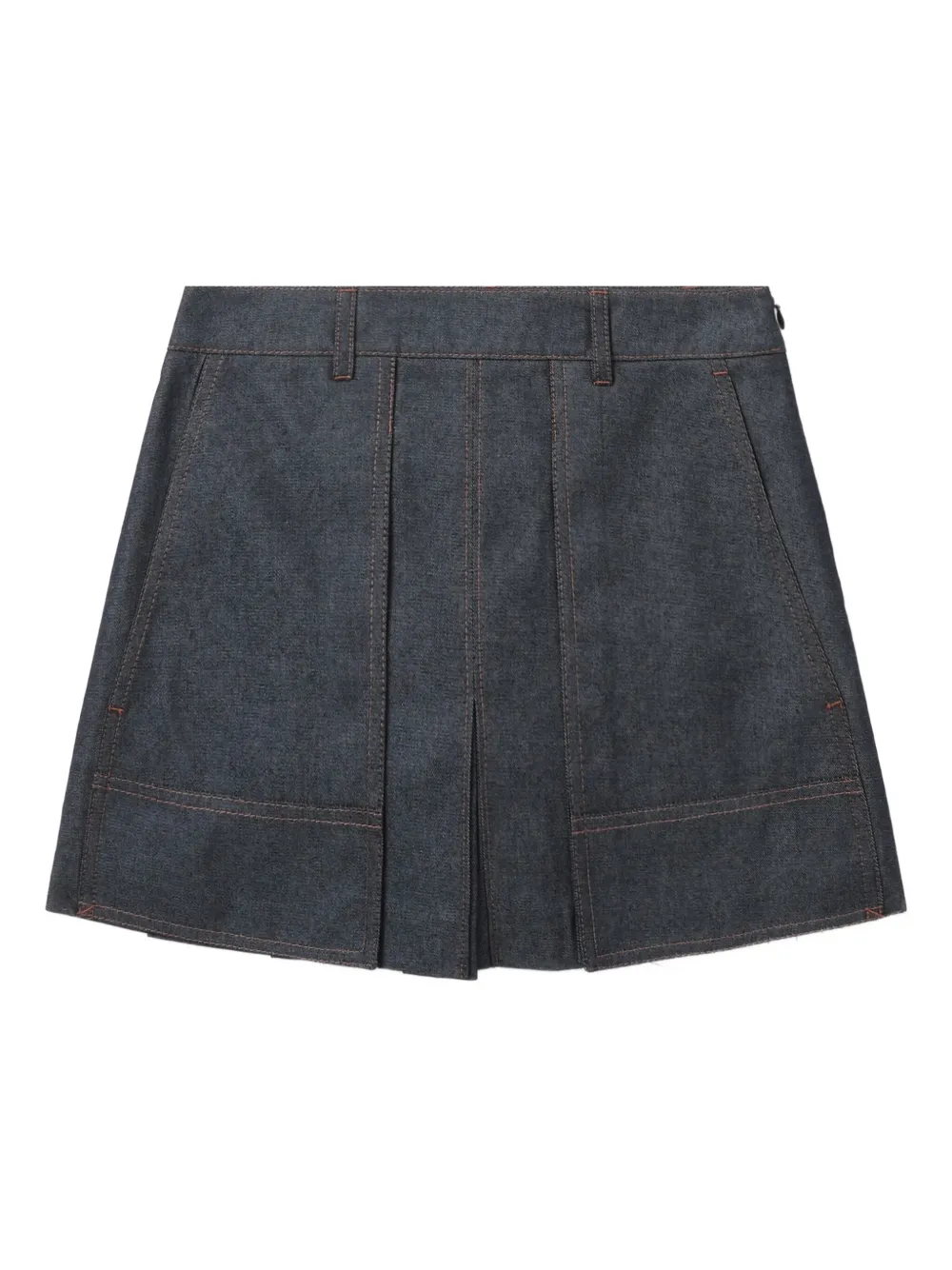 Juun.J pleated denim shorts Blauw