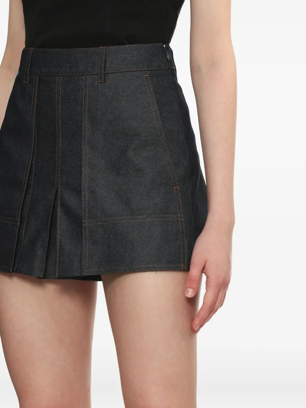 Juun.J Geplooide spijkershorts Blauw