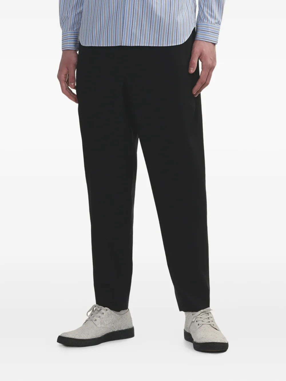Comme des Garçons Homme Deux Broek met elastische taille en krijtstreep Blauw