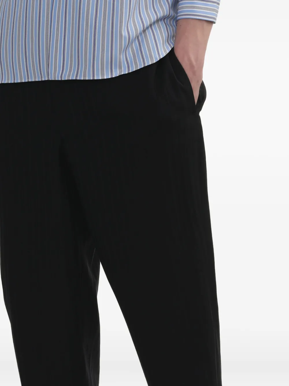 Comme des Garçons Homme Deux Broek met elastische taille en krijtstreep Blauw