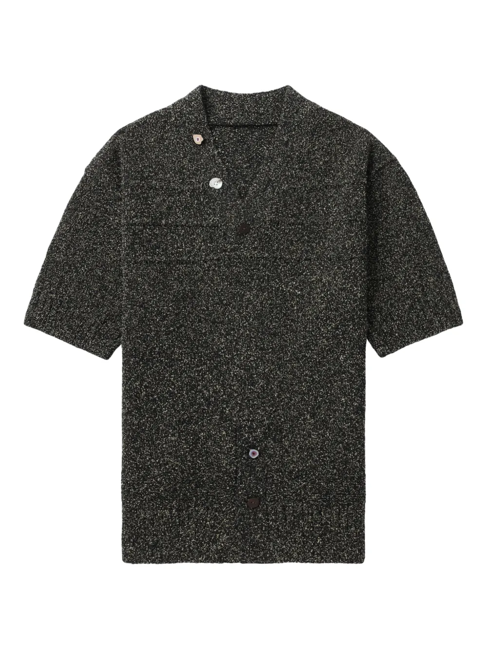 Ader Error short-sleeve button knit top | Black | Image 1