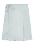 Closed tie-front frayed denim skirt - Blue