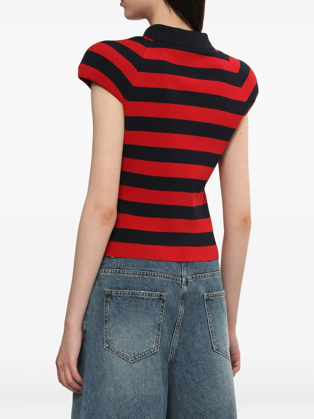 Juun.J striped polo shirt Rood