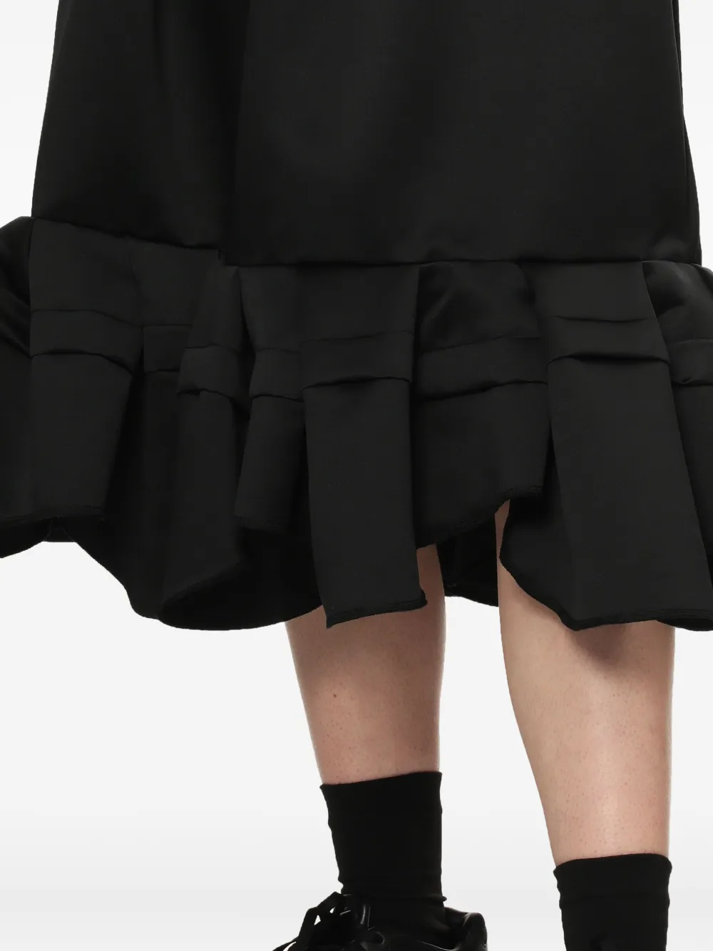 Comme Des Garçons Comme Des Garçons Rok met elastische taille en ruches Zwart