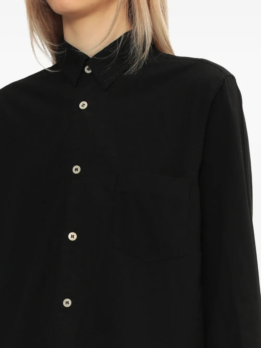Comme Des Garçons Comme Des Garçons Blouse met ruches Zwart