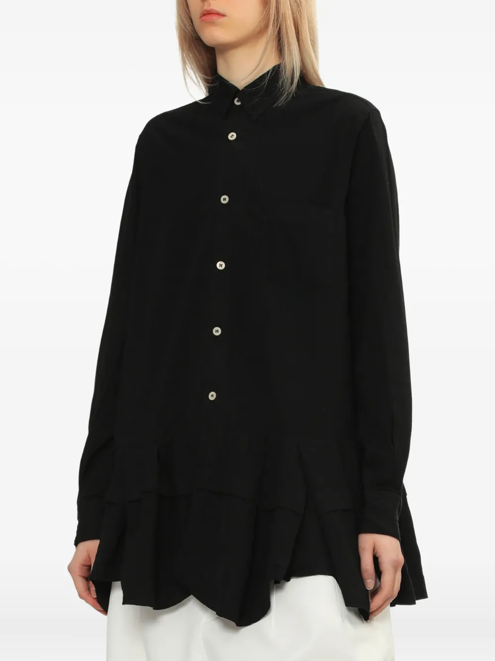 Comme Des Garçons Comme Des Garçons Blouse met ruches Zwart