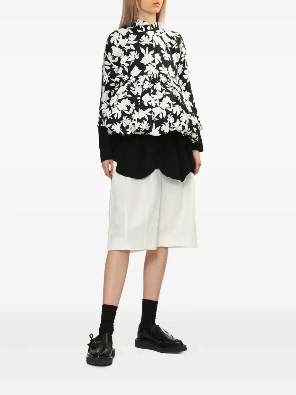 Comme Des Garçons Comme Des Garçons Blouse met ruches Zwart