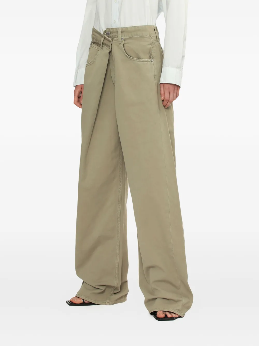 Agolde Vana Fold Jeans In Gray