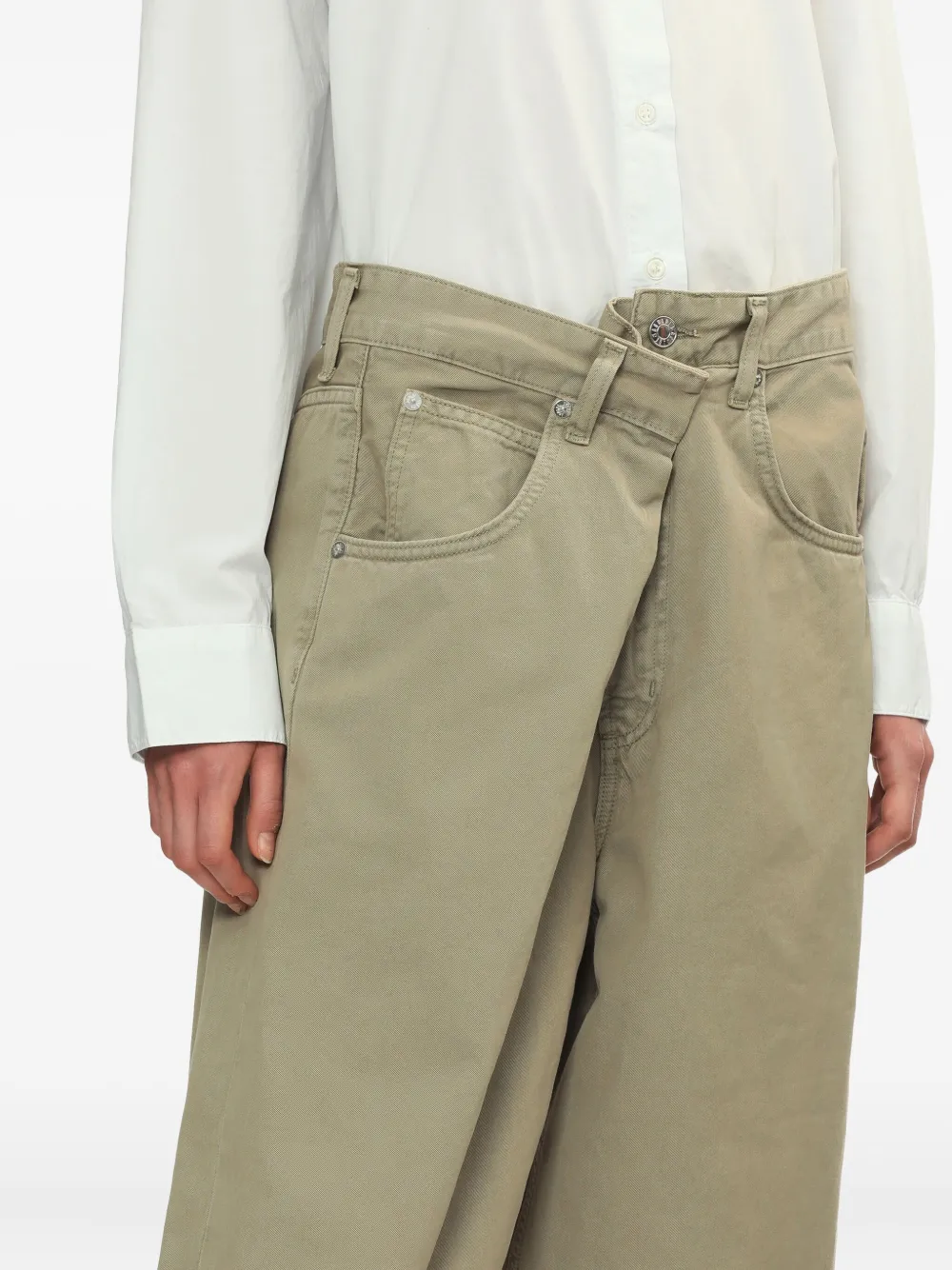 Agolde Vana Fold Jeans In Gray