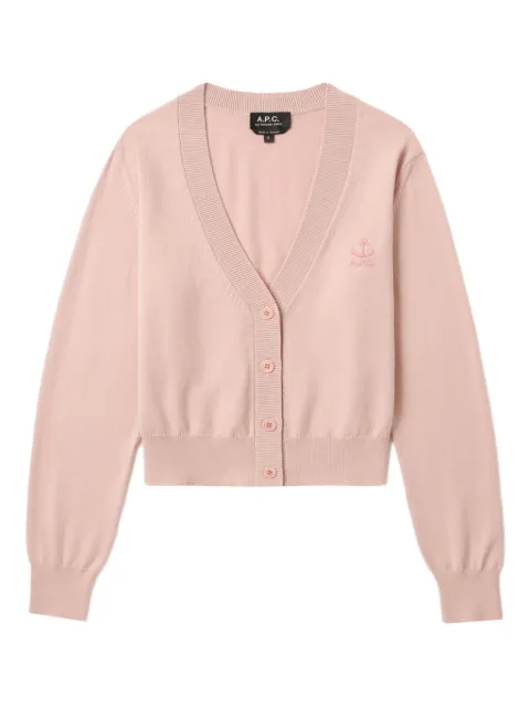 A.P.C. embroidered V-neck cardigan
